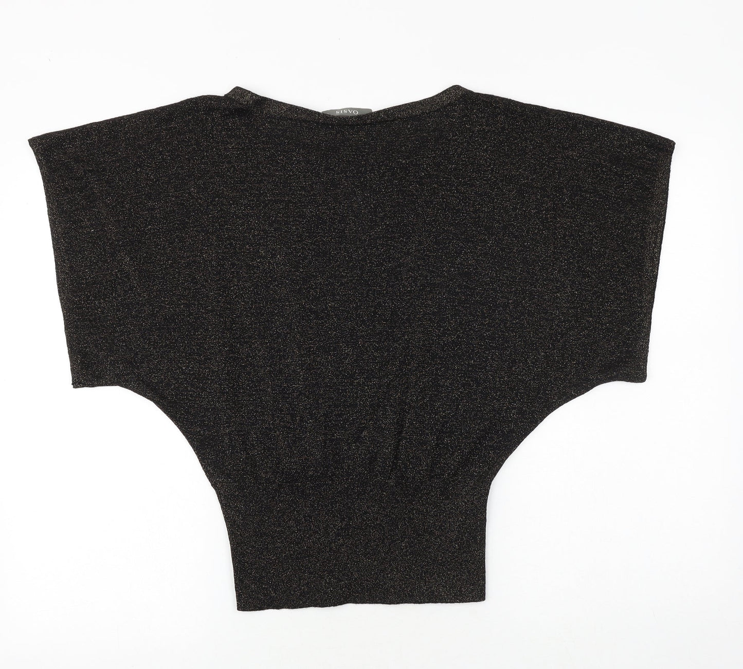 Oasis Womens Black Boat Neck Viscose Pullover Jumper Size S - Cut Out Detail