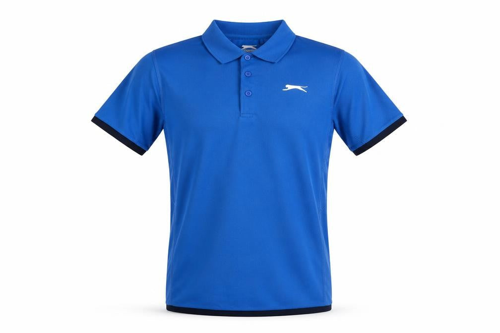 Slazenger Mens Blue Polyester Polo Size XS Collared Button