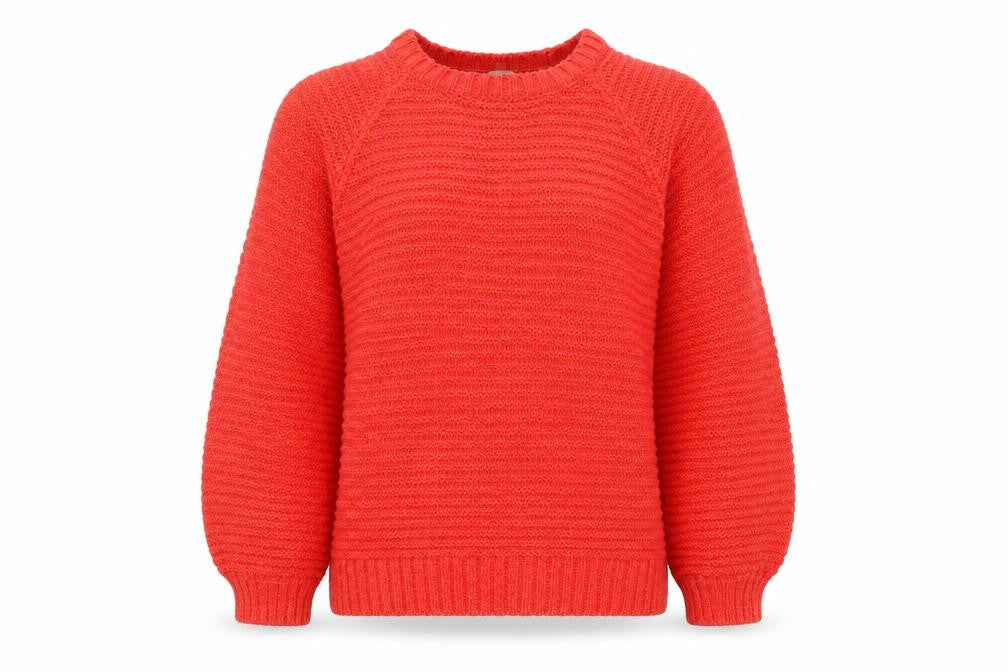 Falmer Heritage Womens Red Round Neck Acrylic Pullover Jumper Size M