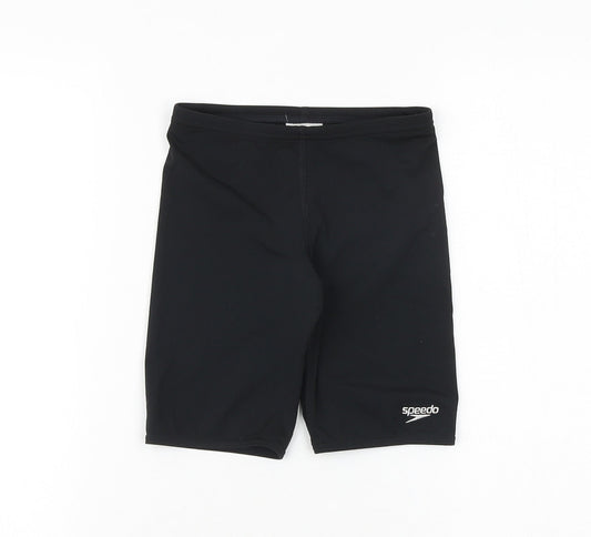 Speedo Girls Black Polyester Compression Shorts Size 8 Years Regular Tie