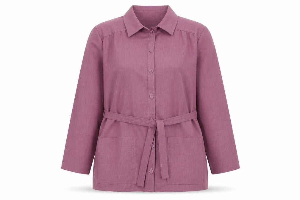 Dereta Womens Purple Polyester Basic Button-Up Size 16 Collared