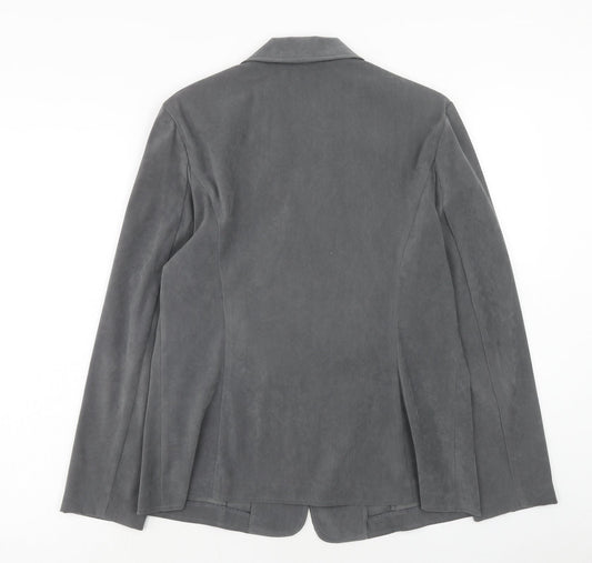 Dressbarn Womens Grey Jacket Blazer Size M Button