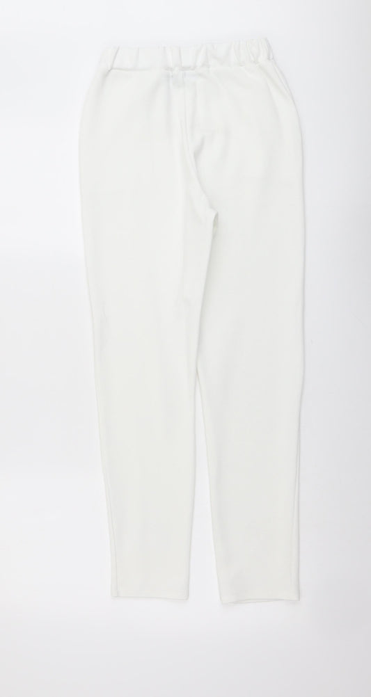 I SAW IT FIRST Womens Ivory Polyester Trousers Size 8 L26 in Regular