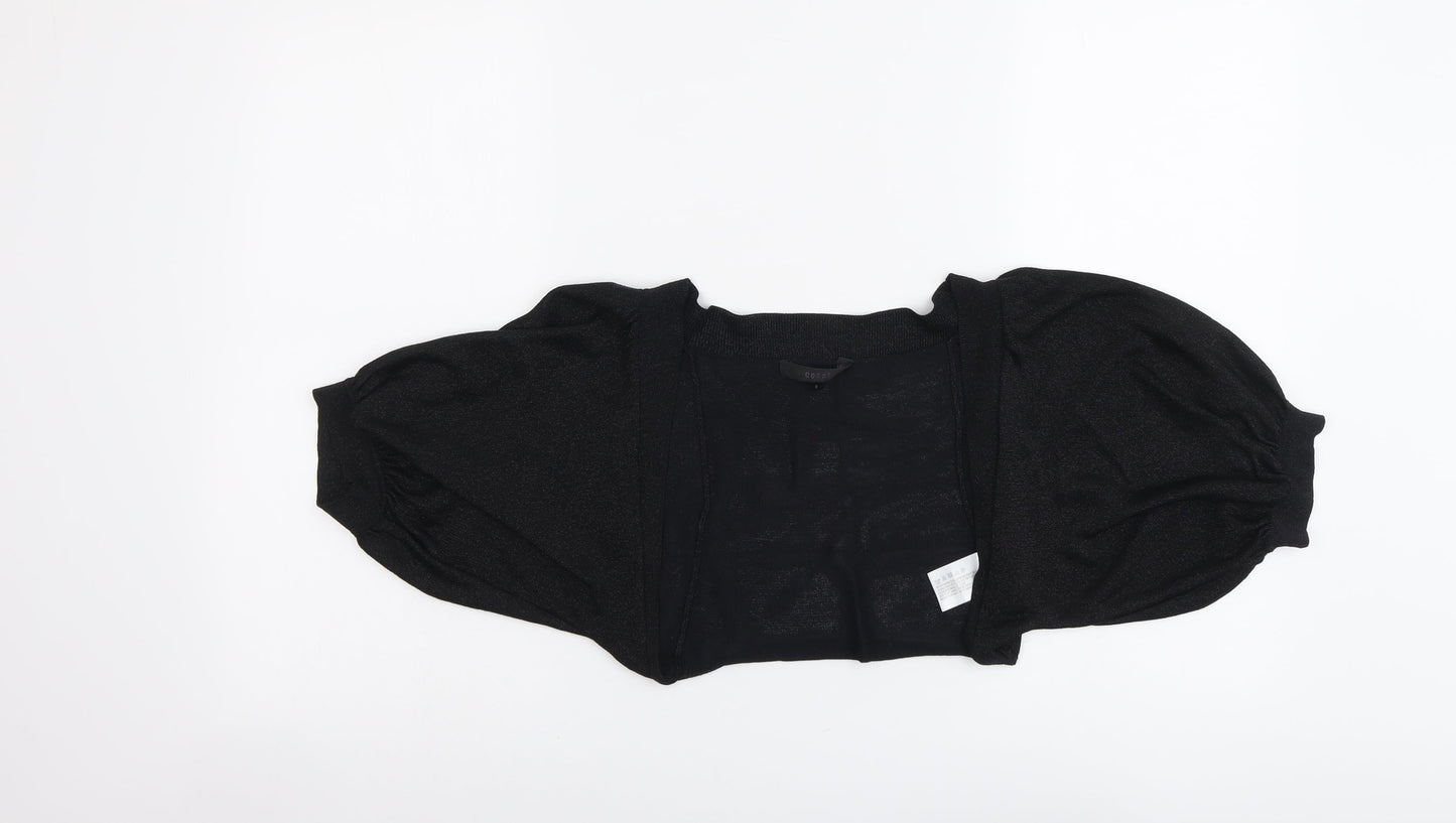Coast Womens Black V-Neck Viscose Cardigan Jumper Size S - Cropped