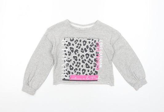 Matalan Girls Grey Cotton Pullover Sweatshirt Size 7 Years Pullover - Bonjour