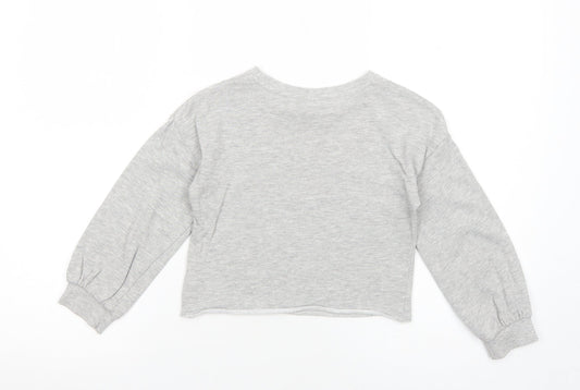Matalan Girls Grey Cotton Pullover Sweatshirt Size 7 Years Pullover - Bonjour