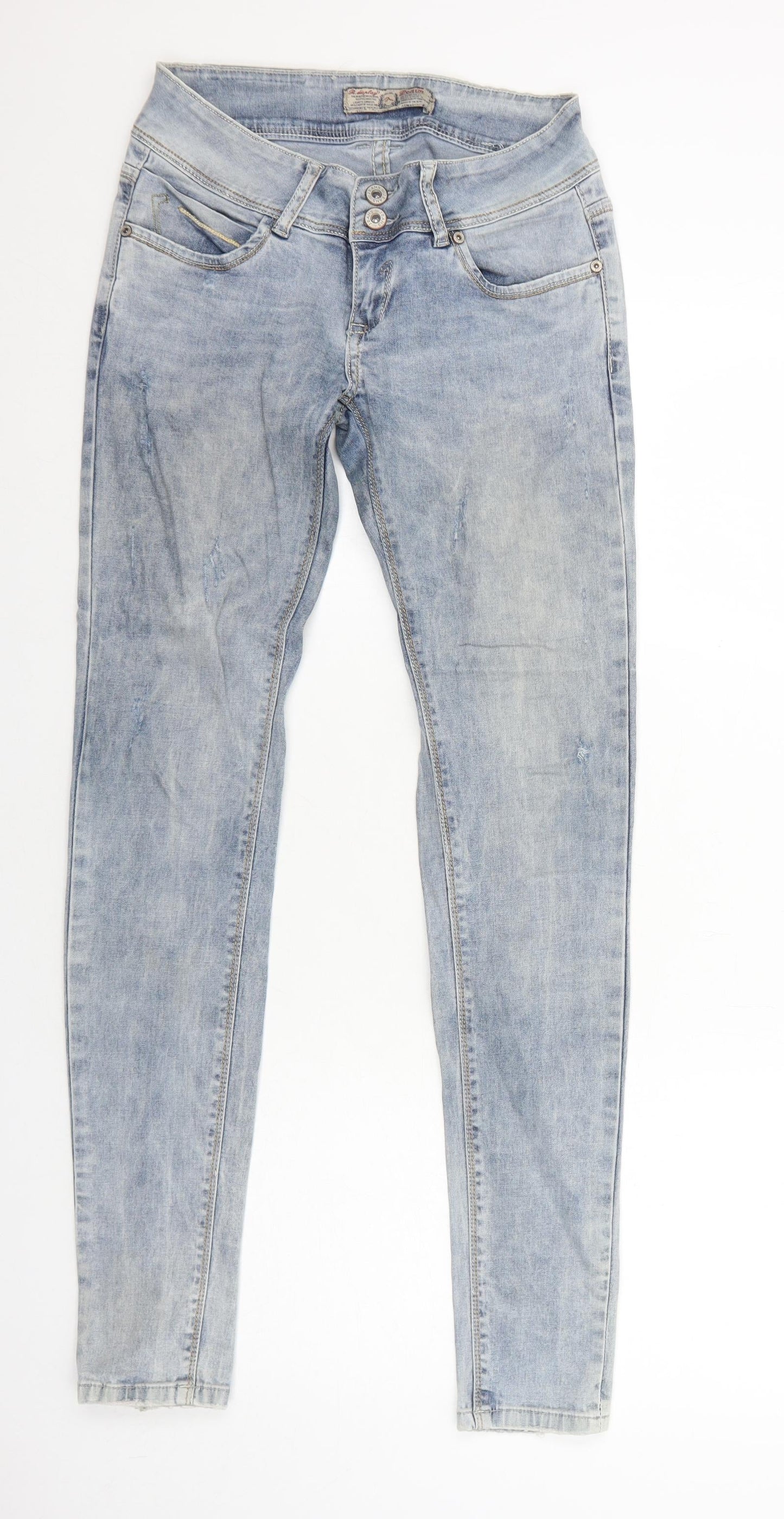 R.Display Womens Blue Cotton Skinny Jeans Size 8 Regular Zip