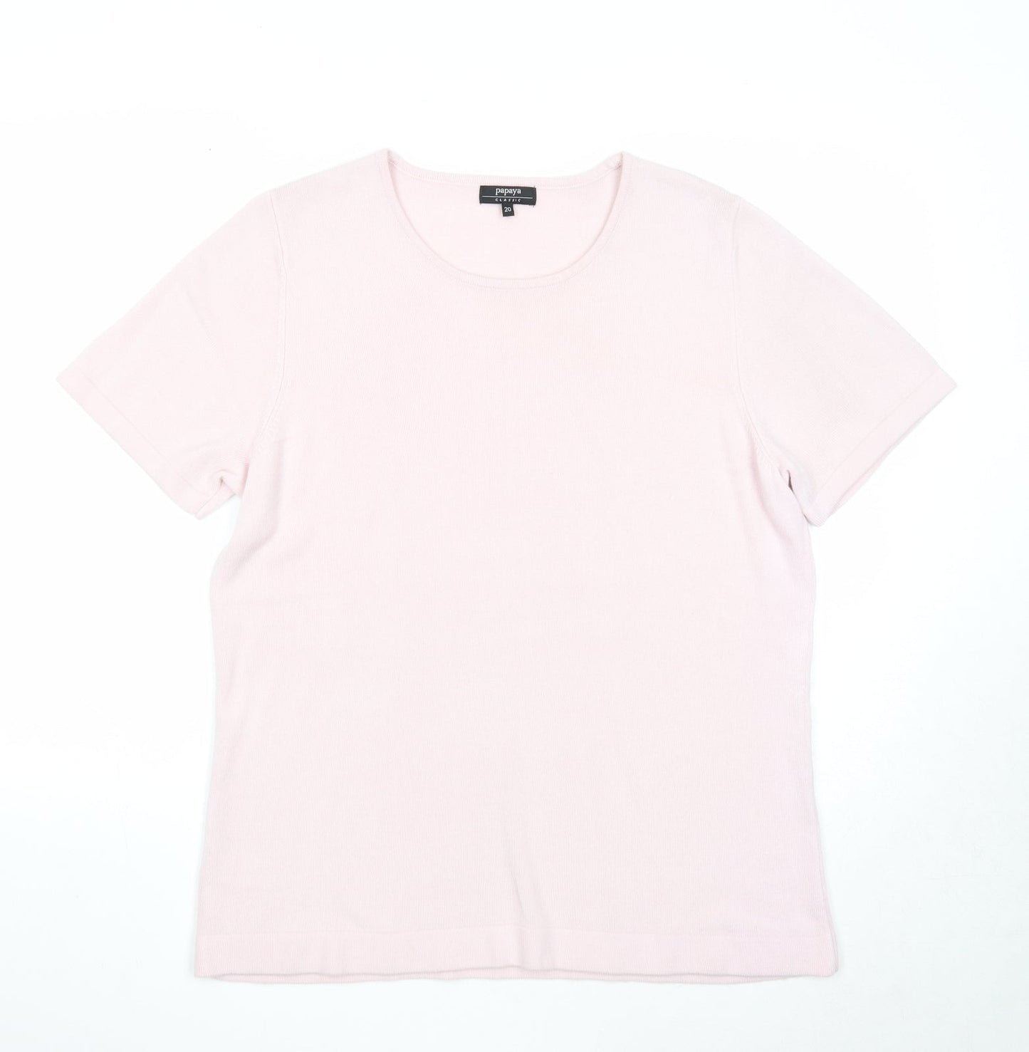 Papaya Womens Pink Round Neck Acrylic Pullover Jumper Size 20