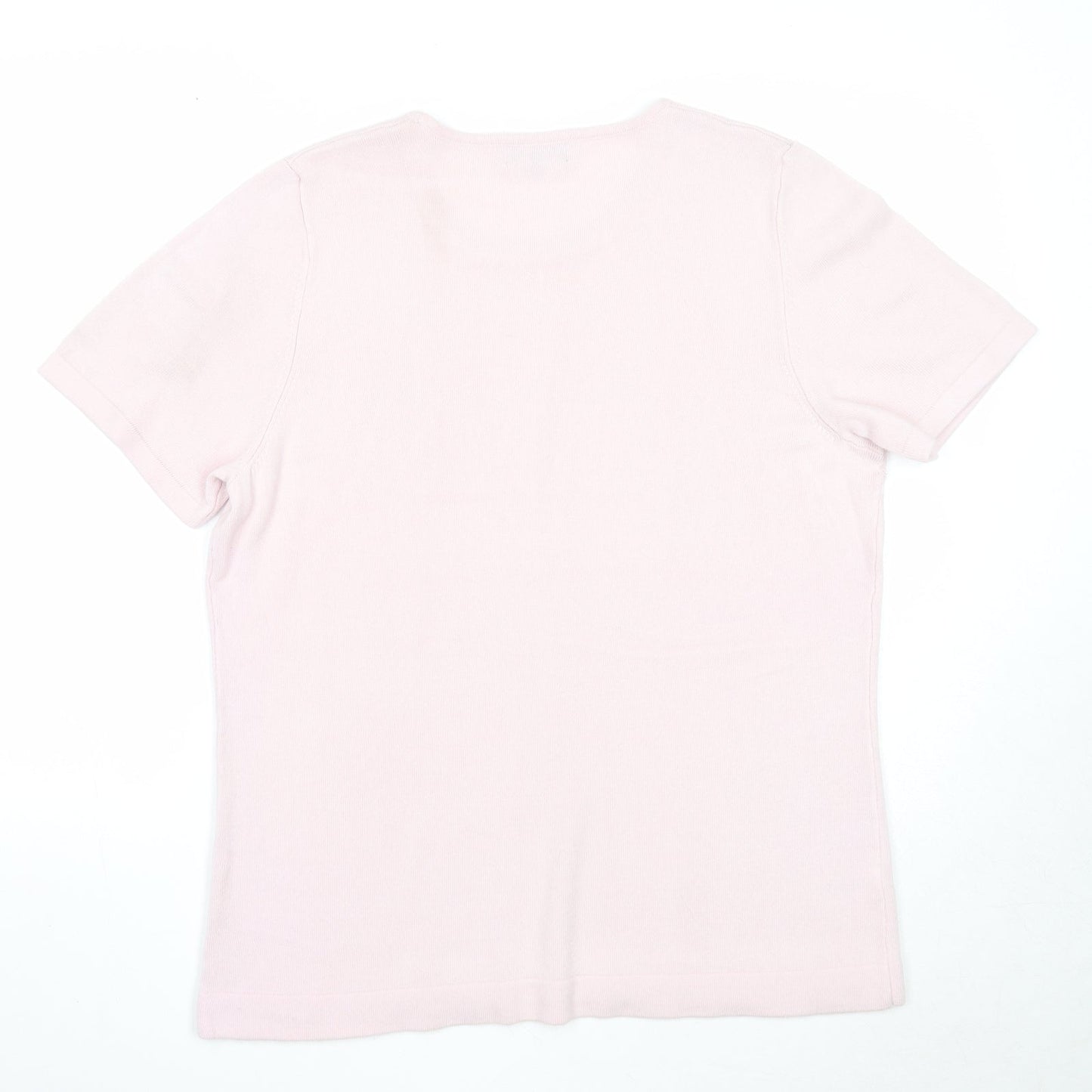 Papaya Womens Pink Round Neck Acrylic Pullover Jumper Size 20