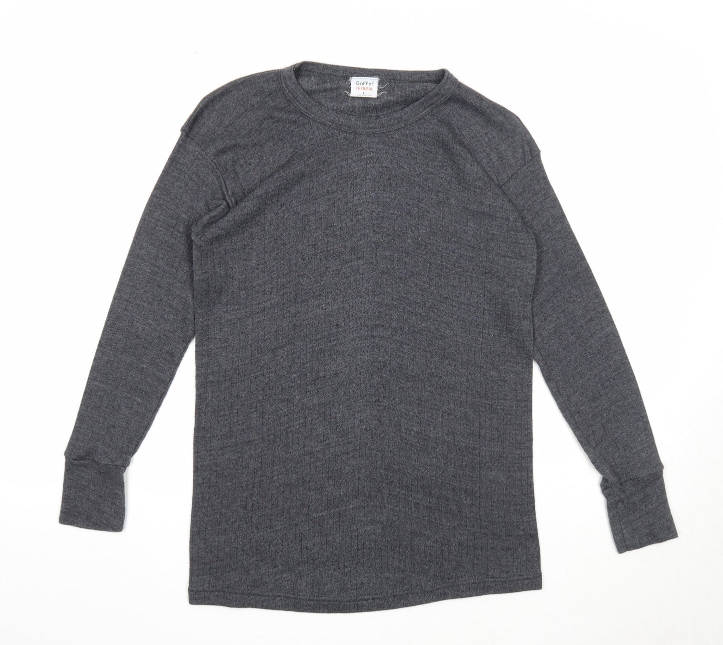 Gaffer Womens Grey Round Neck Cotton Pullover Jumper Size L