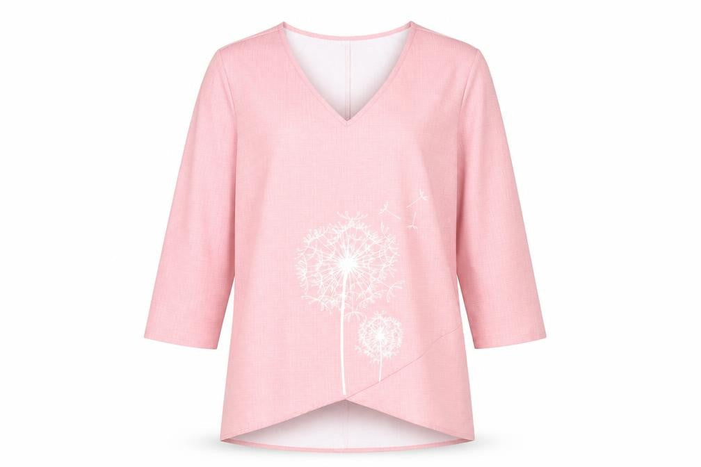 Preworn Womens Pink Polyester Basic Blouse Size M V-Neck