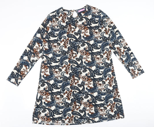 Radius Womens Multicoloured Paisley Cotton A-Line Size XL Round Neck Pullover