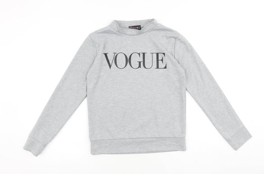 Great Feeling Womens Grey Polyester Pullover Sweatshirt Size S Pullover - Vogue