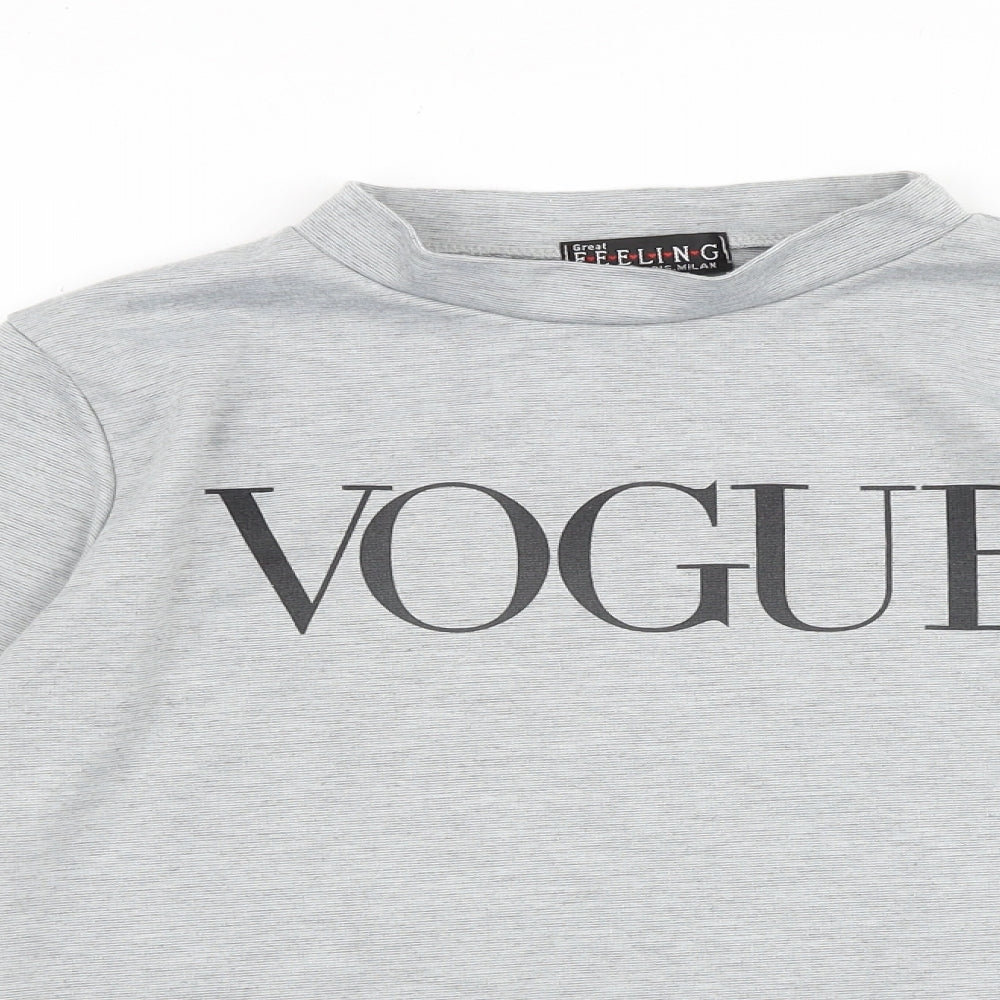Great Feeling Womens Grey Polyester Pullover Sweatshirt Size S Pullover - Vogue