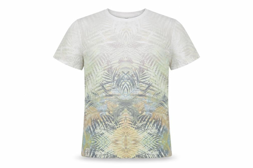 Marks & Spencer Boys Green Geometric Polyester Pullover T-Shirt Size 9-10 Years Round Neck Pullover