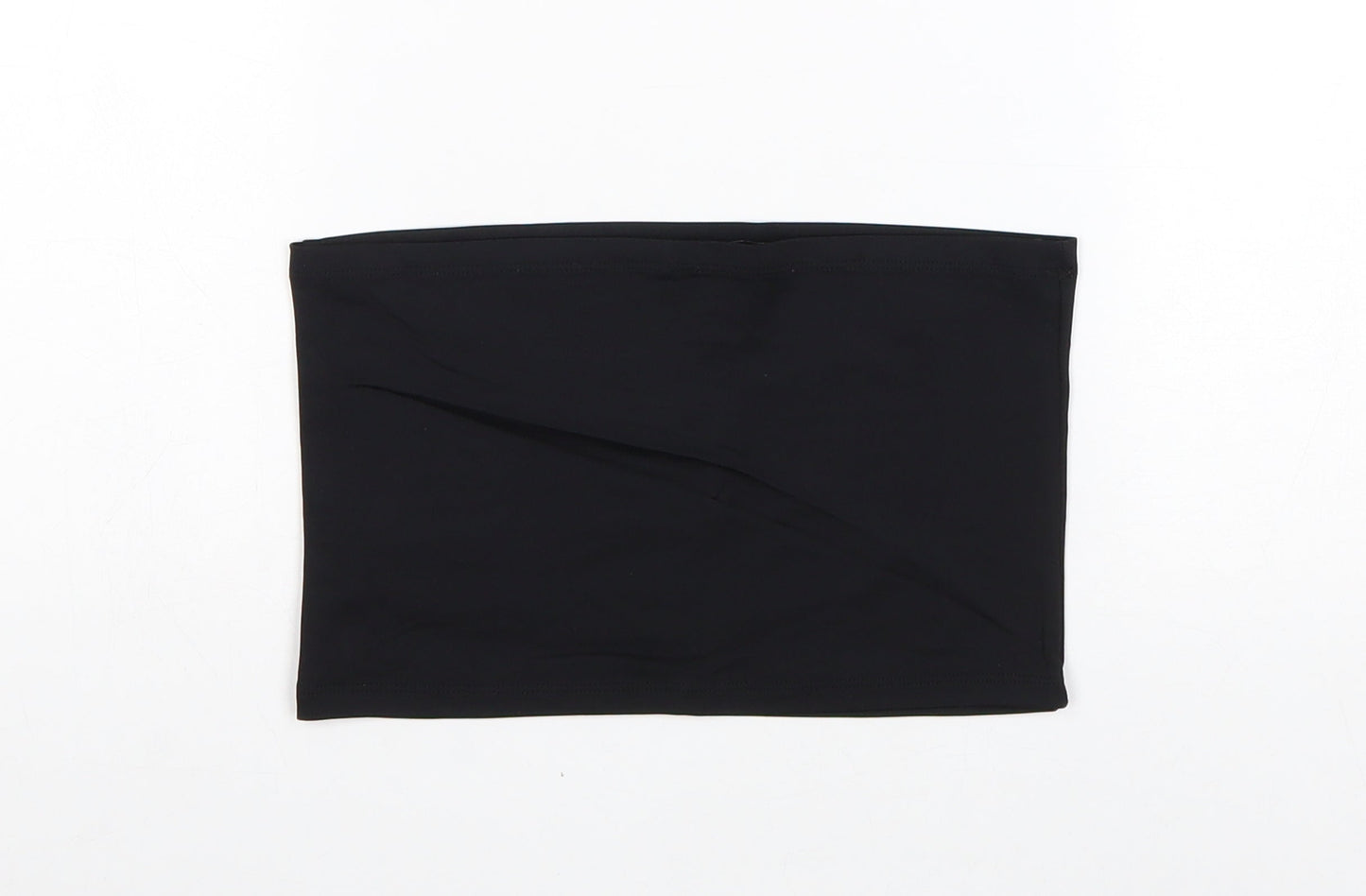 Mango Womens Black Polyamide Cropped Tank Size L Off the Shoulder
