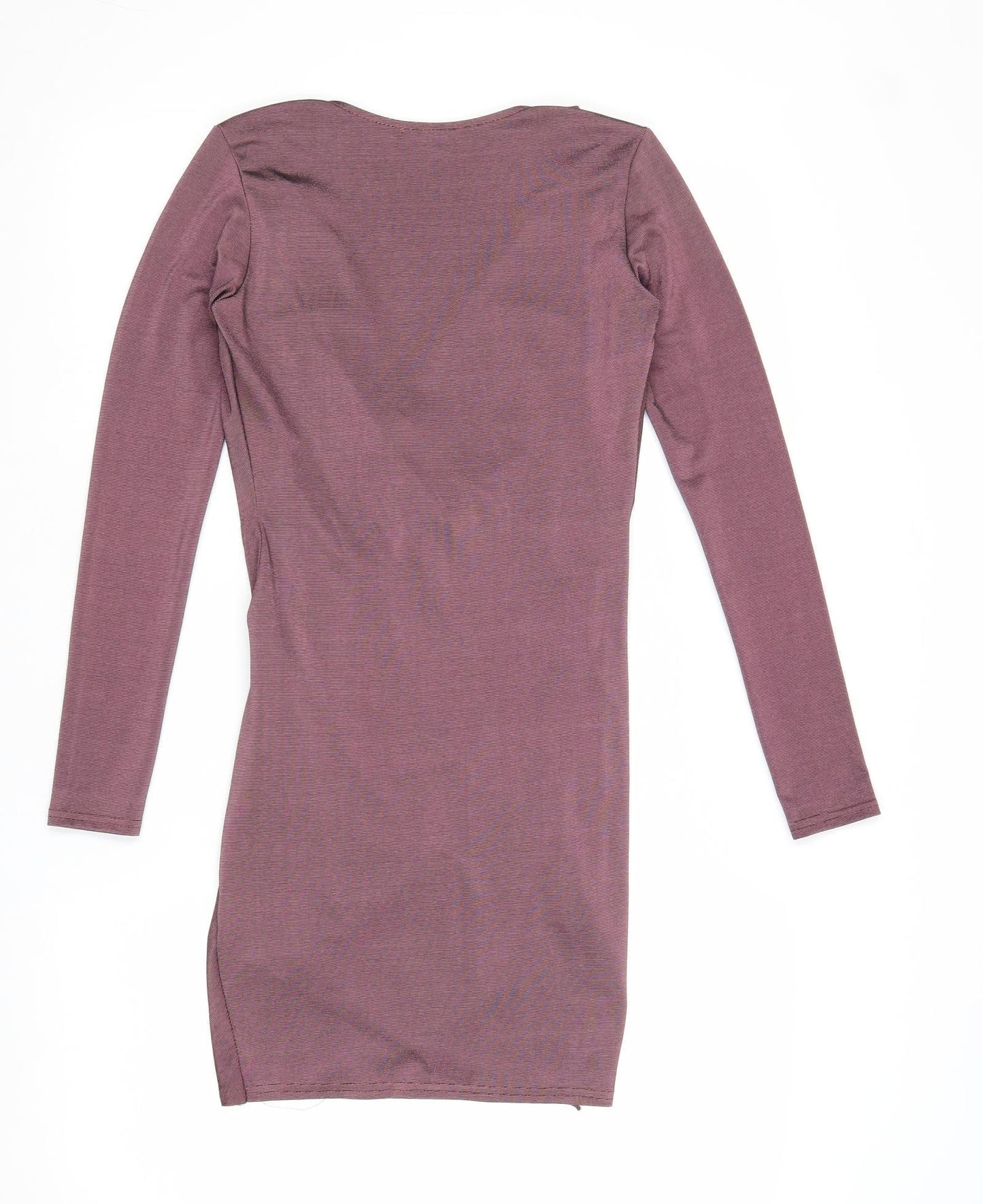 I SAW IT FIRST Womens Purple Polyester Pencil Dress Size 8 V-Neck Pullover