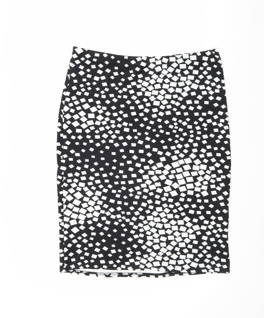 Simon Jefferey Womens Black Geometric Polyester Straight & Pencil Skirt Size 18
