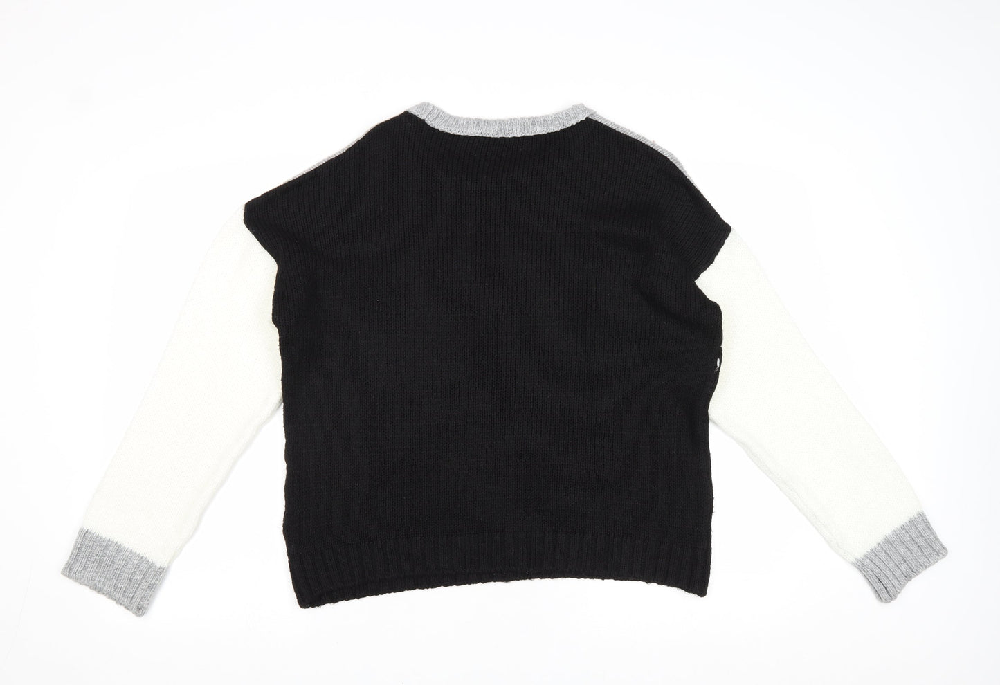 Select Womens Black Boat Neck Acrylic Pullover Jumper Size 10 - NYC