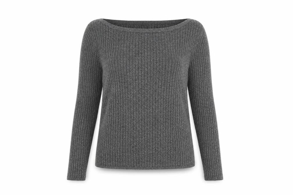 Marks and Spencer Womens Grey Round Neck Viscose Pullover Jumper Size 8