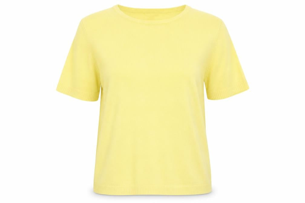 Classics Womens Yellow Round Neck Acrylic Pullover Jumper Size L