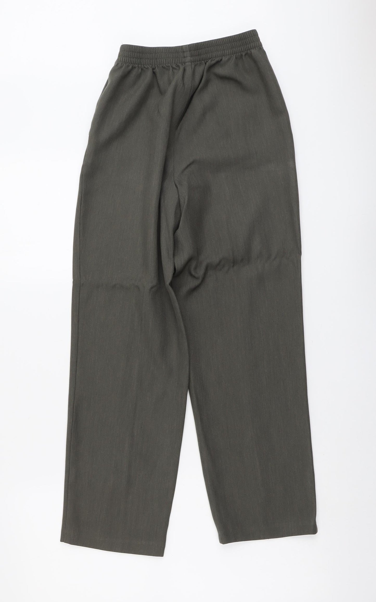Marks and Spencer Womens Green Polyester Trousers Size 8 L26 in Regular