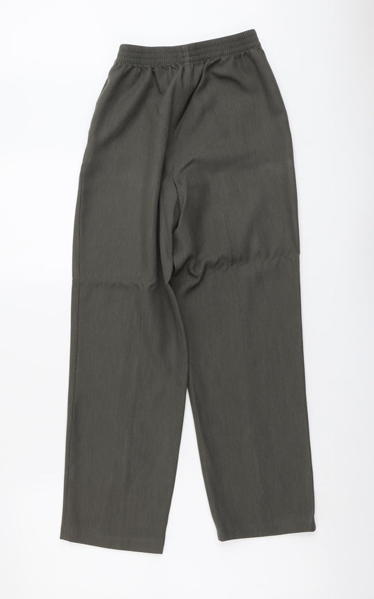 Marks and Spencer Womens Green Polyester Trousers Size 8 L26 in Regular