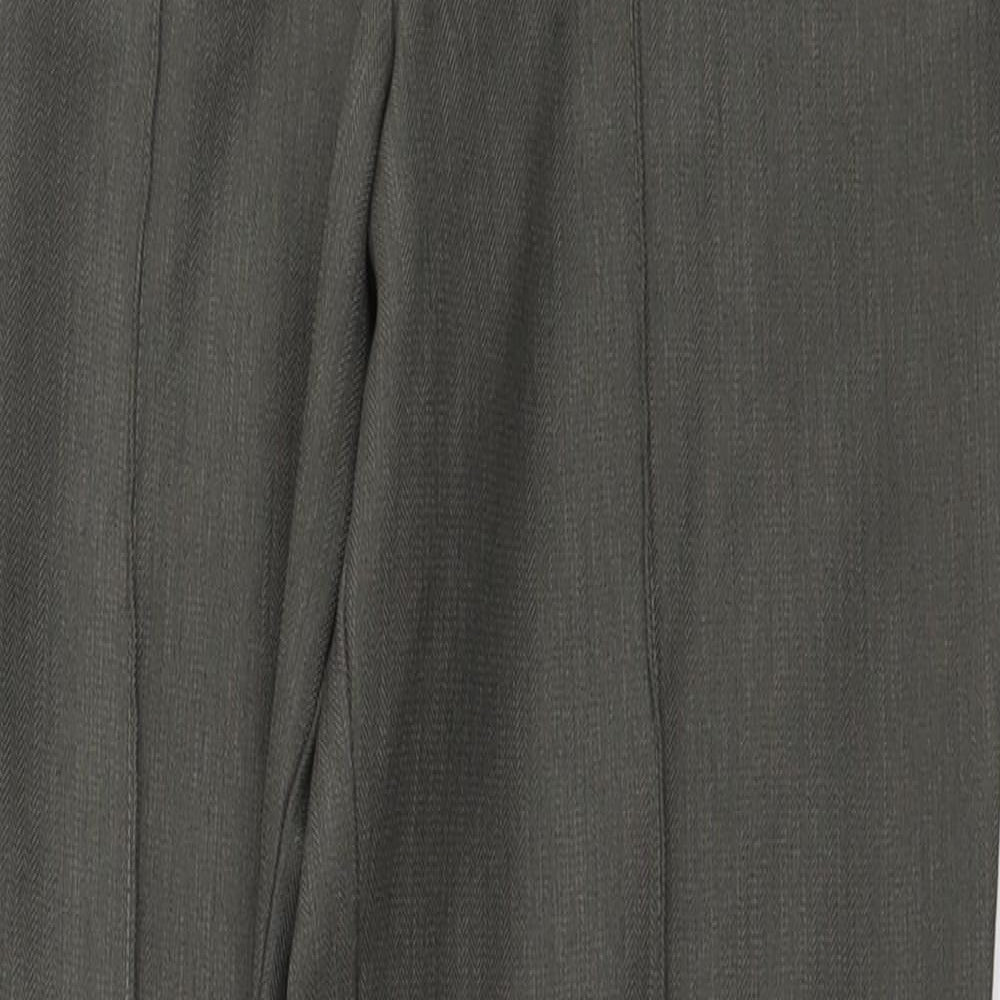 Marks and Spencer Womens Green Polyester Trousers Size 8 L26 in Regular