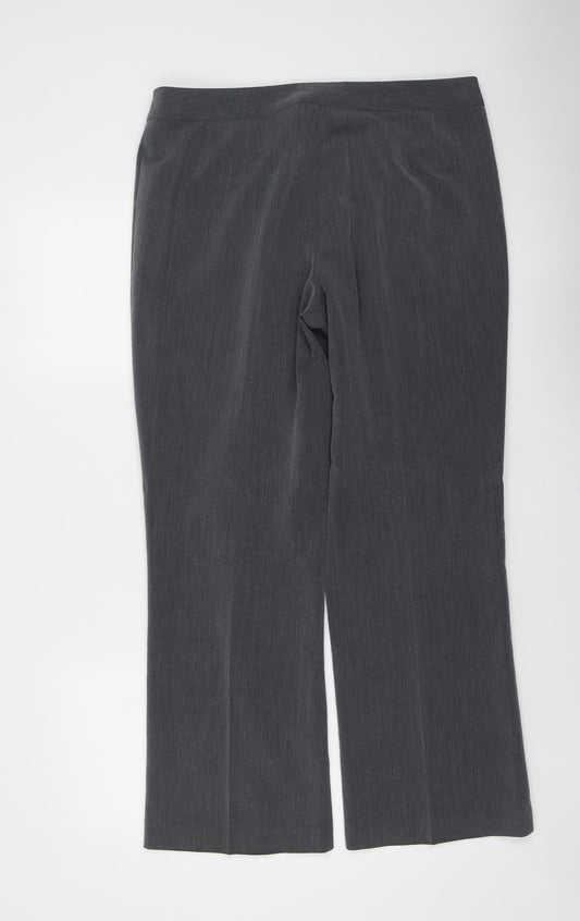 Mia Moda Womens Green Polyester Trousers Size 14 L29 in Regular Button