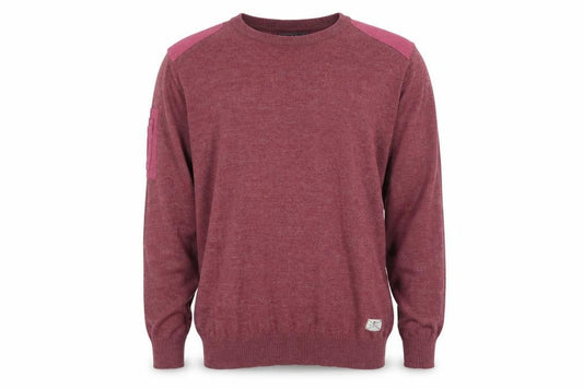 Crosshatch Mens Red Round Neck Cotton Pullover Jumper Size M Long Sleeve
