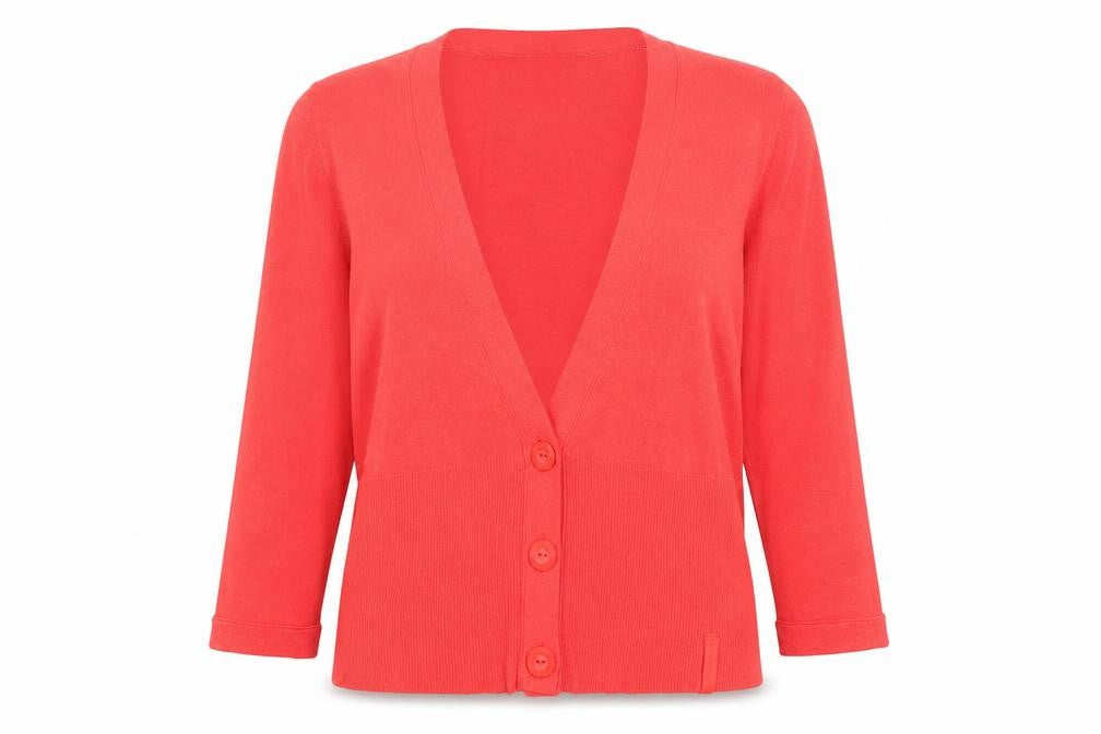 Womens UK 14 Regular Betty Barclay Red Cardigan Tight-Knit