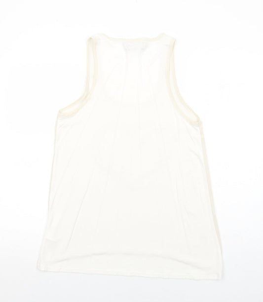 Apricot Womens Ivory Polyester Basic Tank Size M Scoop Neck - Heart