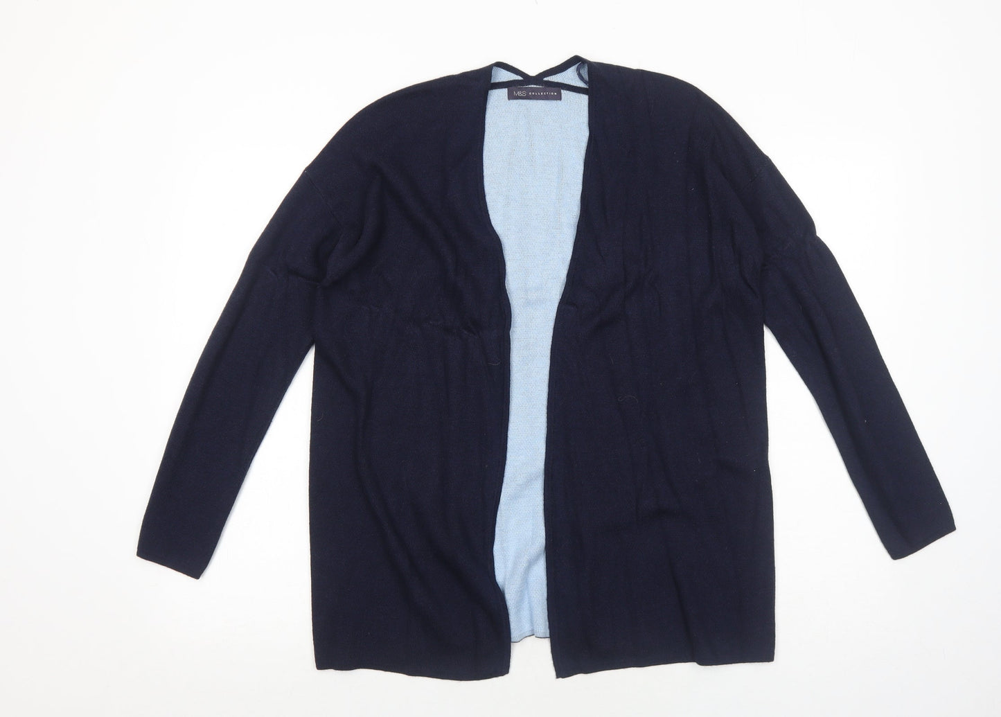 Marks and Spencer Womens Blue V-Neck Polyamide Cardigan Jumper Size 10