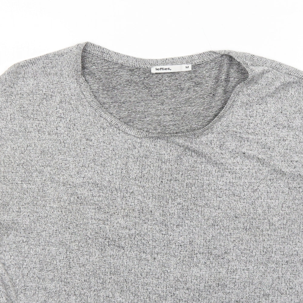 LEFTIES Womens Grey Scoop Neck Polyester Pullover Jumper Size M