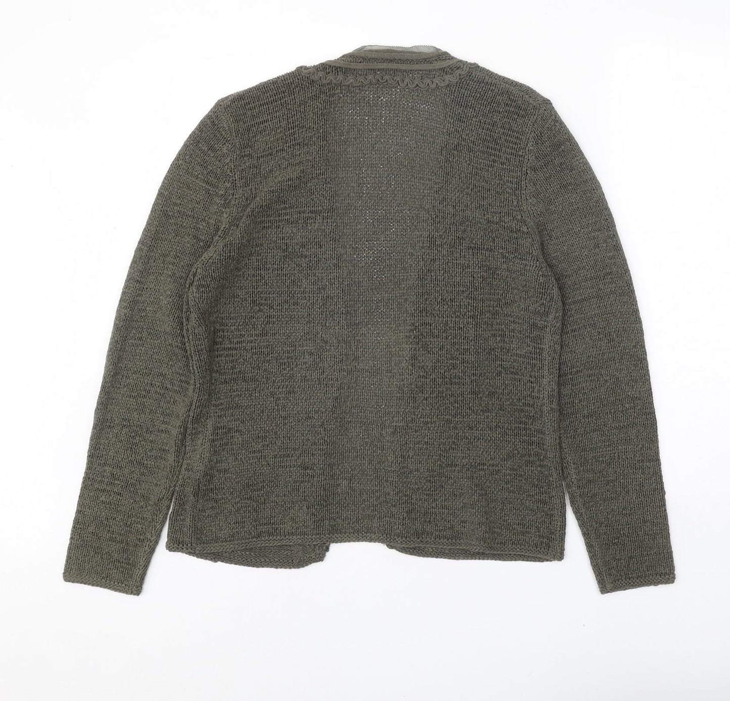 Gerry Weber Womens Green V-Neck Acrylic Cardigan Jumper Size 14