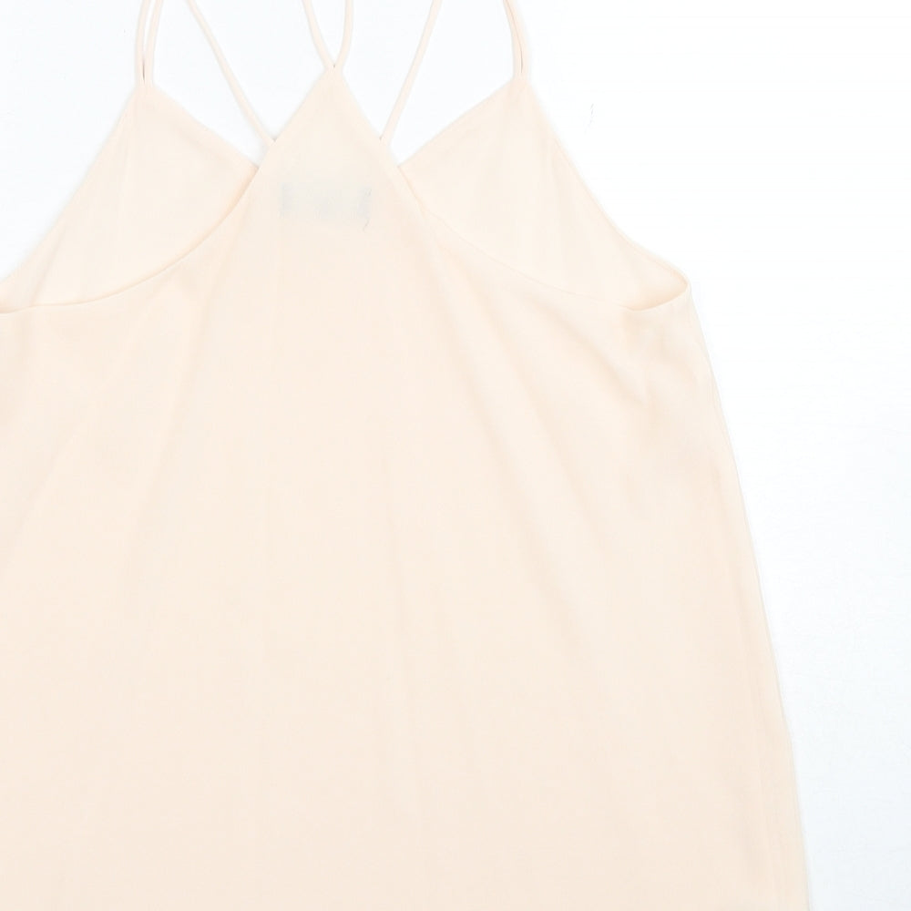 New Look Womens Beige Polyester Camisole Tank Size 10 V-Neck