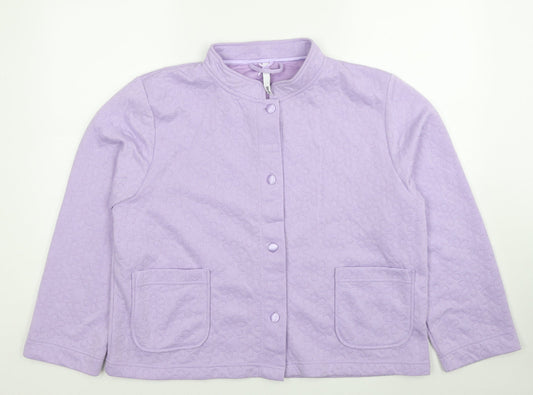 BHS Womens Purple Polyester Pullover Sweatshirt Size 16 Button