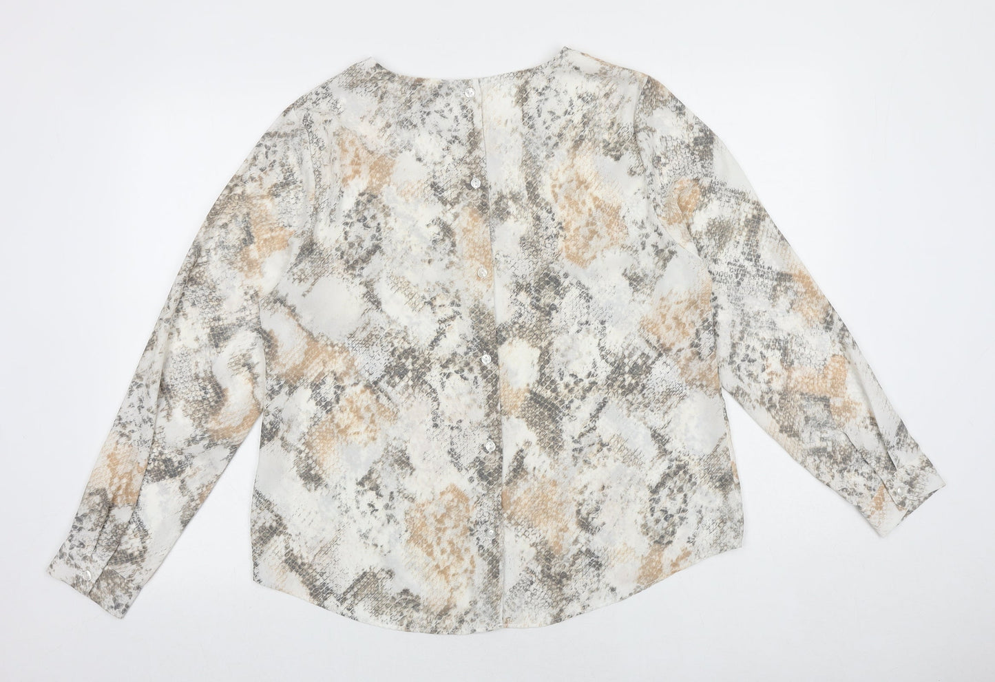 New Look Womens Multicoloured Animal Print Polyester Basic Blouse Size 14 Boat Neck - Snake Print