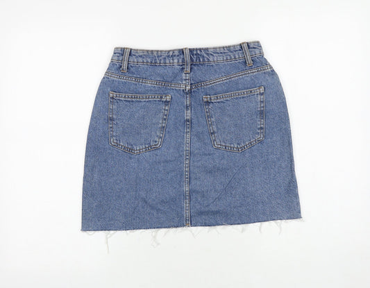 Denim & Co. Womens Blue Cotton Bandage Skirt Size 8 Zip