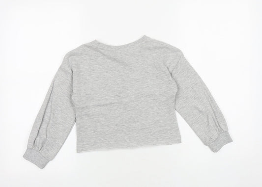Matalan Girls Grey Viscose Pullover Sweatshirt Size 6 Years Pullover - Bonjour