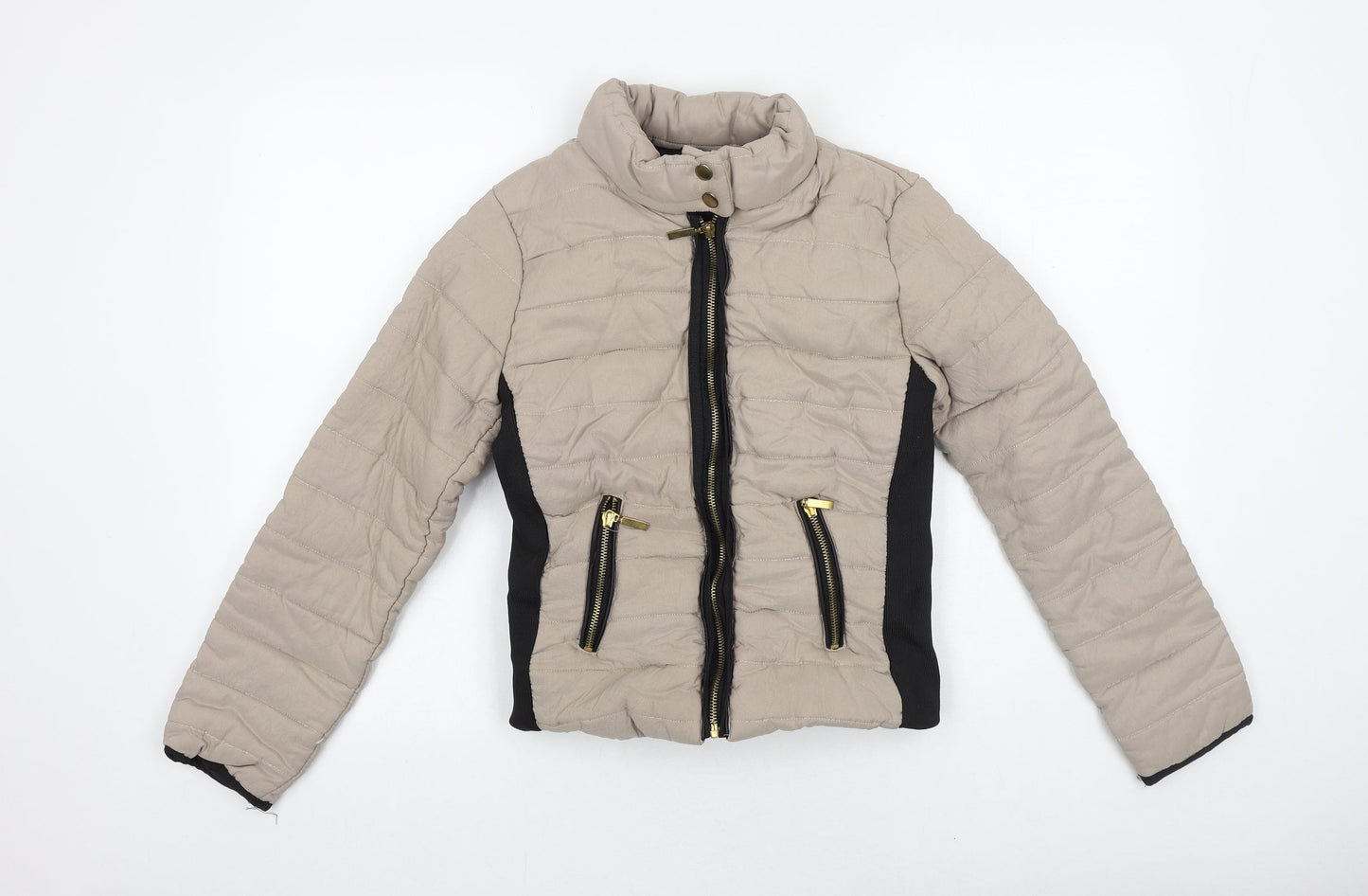 Preworn Womens Beige Puffer Jacket Jacket Size S Zip