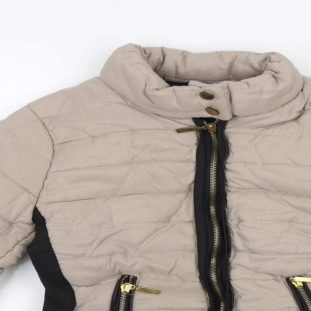 Preworn Womens Beige Puffer Jacket Jacket Size S Zip