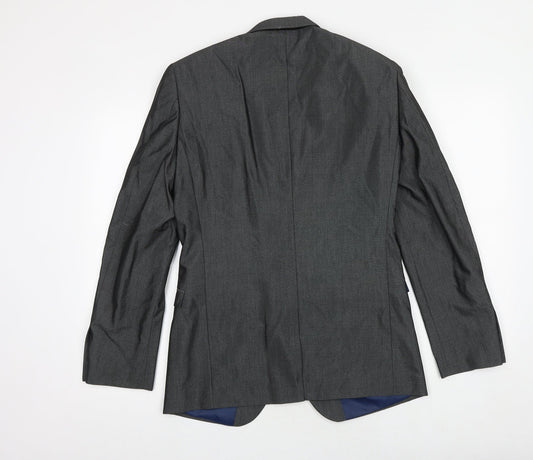 NEXT Mens Grey Polyester Jacket Suit Jacket Size 36 Regular