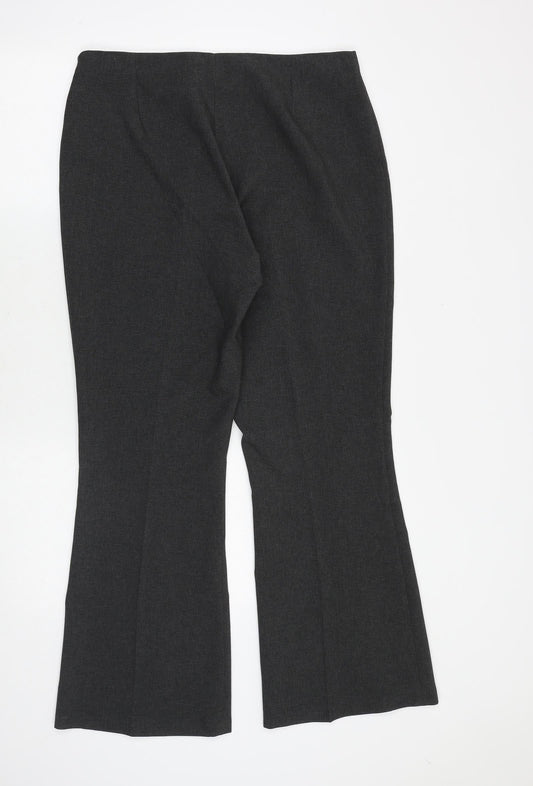 Dorothy Perkins Womens Grey Polyester Trousers Size 14 Regular Zip