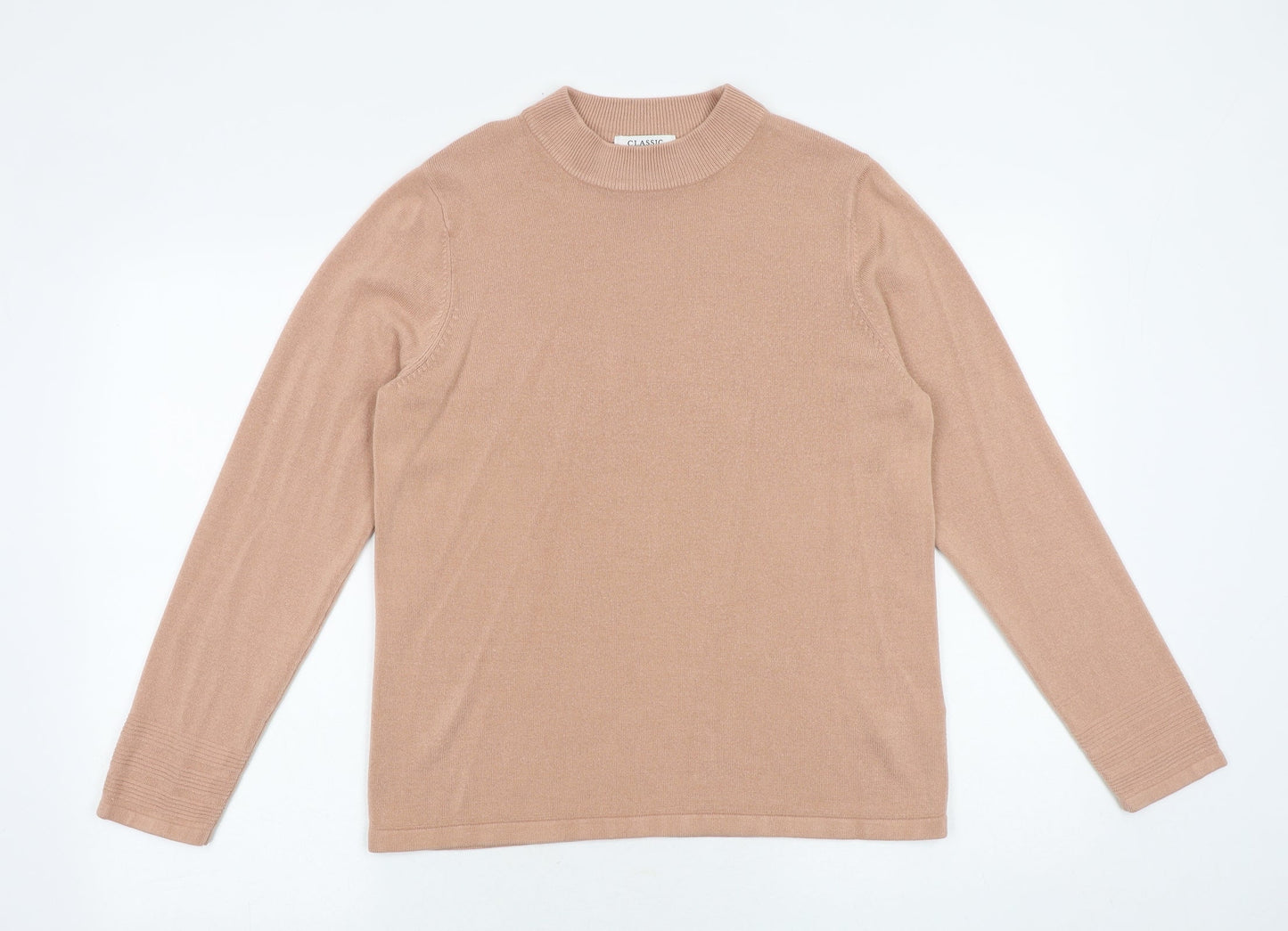 Marks and Spencer Womens Pink Round Neck Acrylic Pullover Jumper Size 14