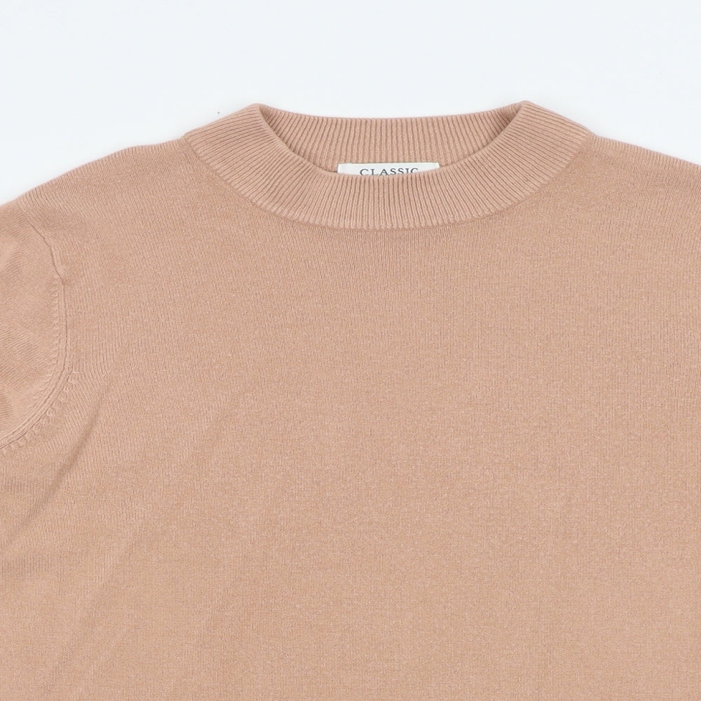 Marks and Spencer Womens Pink Round Neck Acrylic Pullover Jumper Size 14