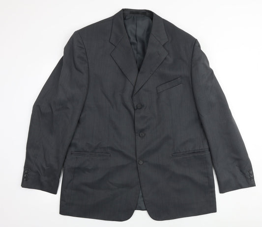 zantos Mens Grey Polyester Jacket Suit Jacket Size 44 Regular