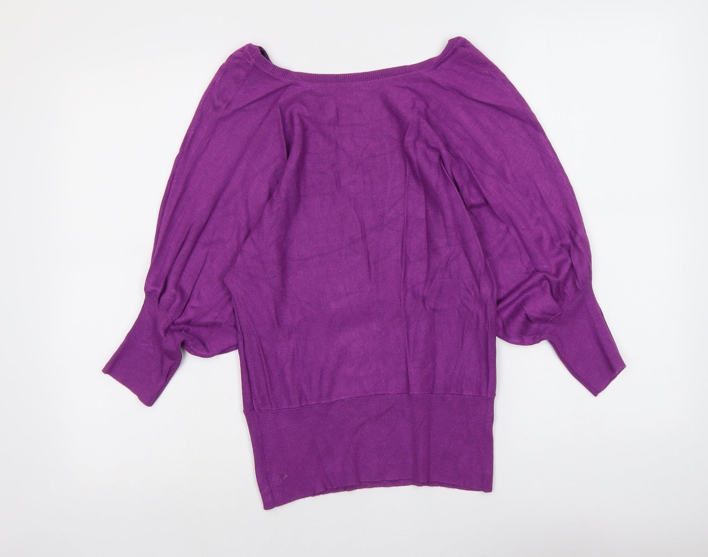 Dorothy Perkins Womens Purple V-Neck Viscose Pullover Jumper Size 10