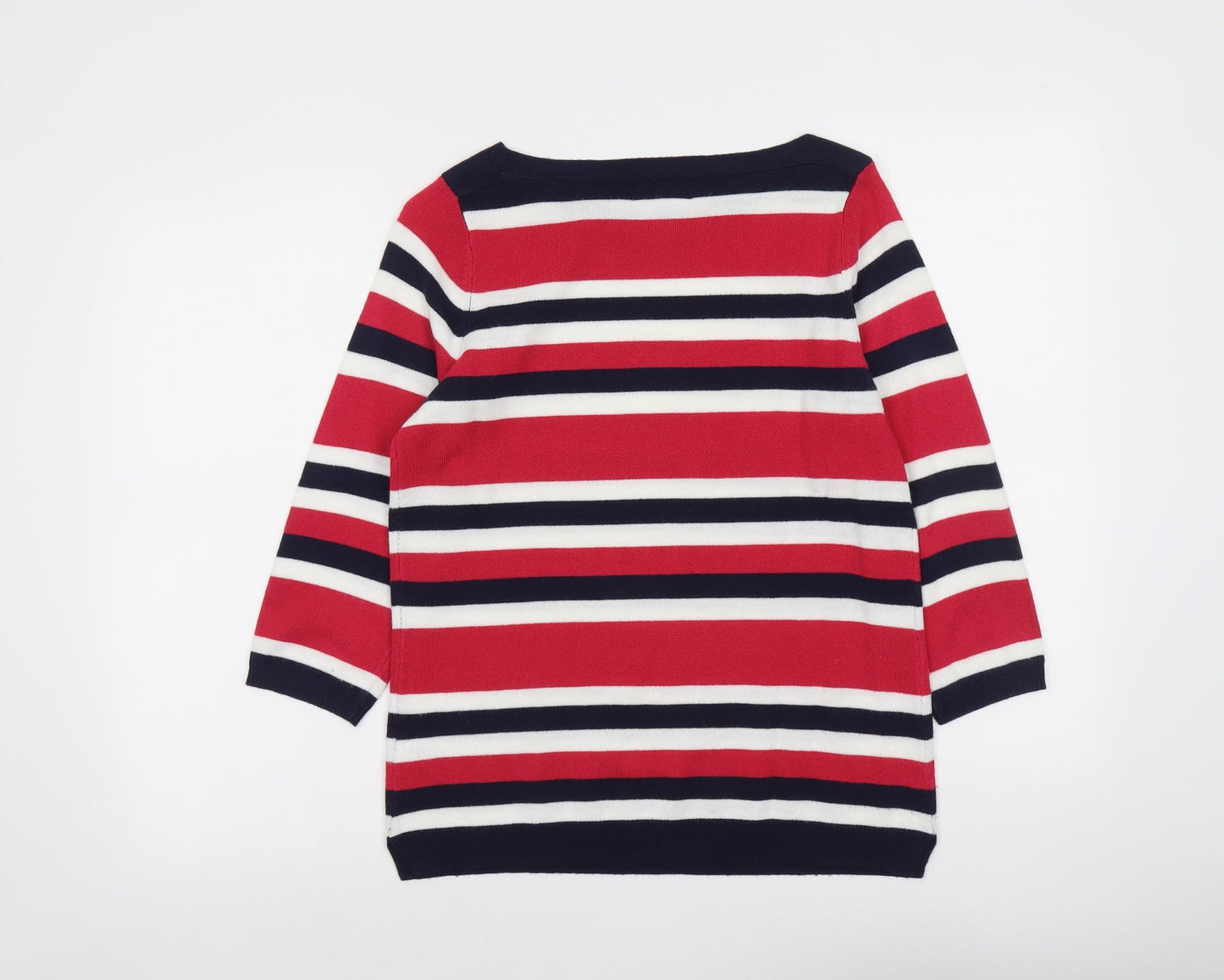 Papaya Womens Multicoloured Round Neck Striped Acrylic Pullover Jumper Size 12