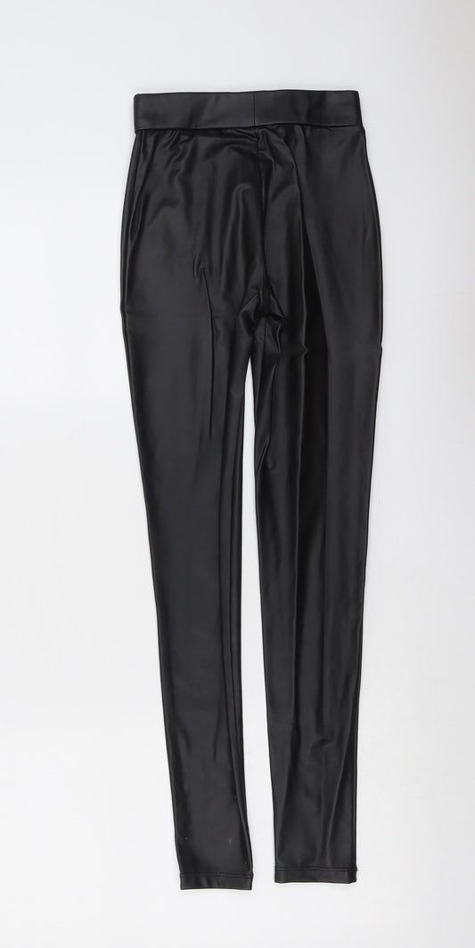Pull&Bear Womens Black Polyester Chino Leggings Size XS L26 in